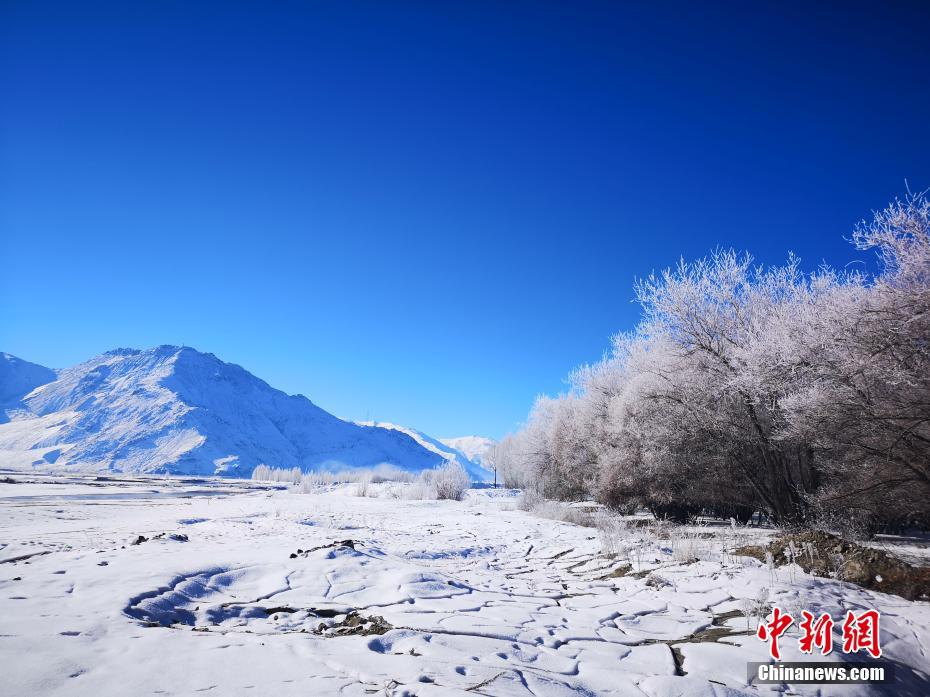 西藏雪后现雾凇美景 雅鲁藏布江河谷银装素裹